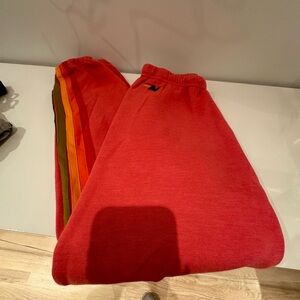 NWT Aviator Nation pink sweatpants 5-stripes size small